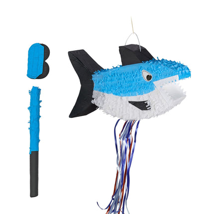 Piñata requin avec bâton et masque pour fêtes