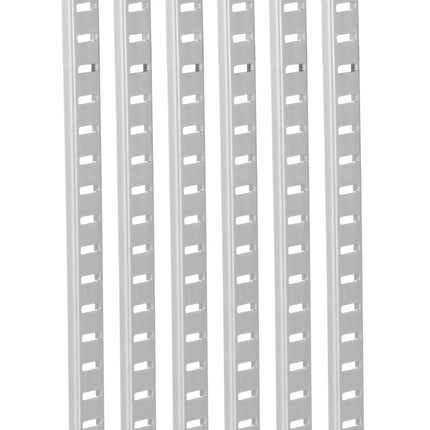 Shelf Pilaster Strips, 36.3 in Steel, 6-Pack, Screws