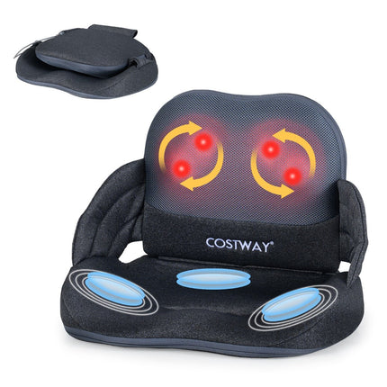 Appareil de massage dorsal Shiatsu avec fonction chauffante et coussin pliable