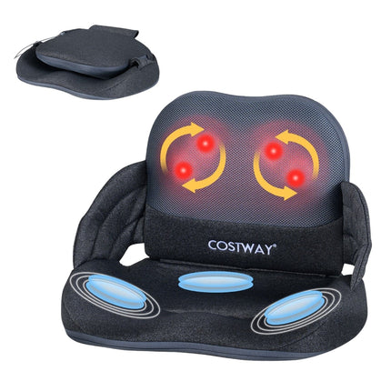 Appareil de massage dorsal Shiatsu avec fonction chauffante et coussin pliable