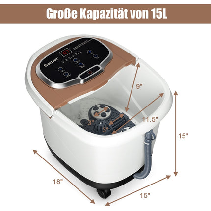 Shiatsu Fußsprudelbad-Massagegerät mit Wärme und Timer, Grau