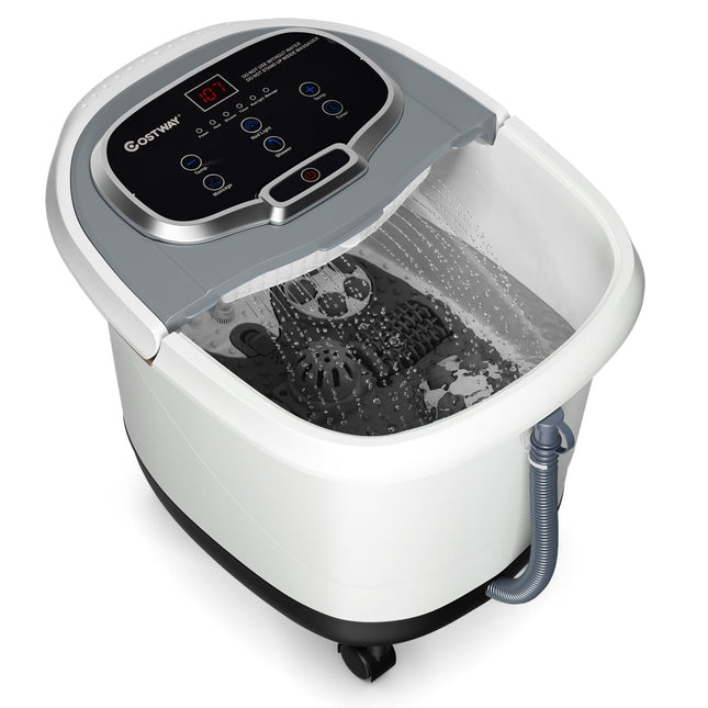 Appareil de massage des pieds Shiatsu avec fonction chauffante et minuterie, gris
