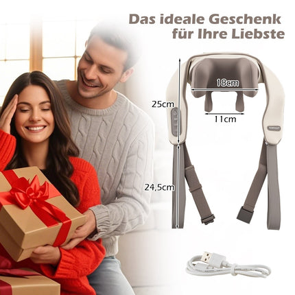 Shiatsu Nacken- und Schultermassagegerät mit Wärme, kabellos