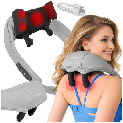 Shiatsu-Wireless-Nackenmassagegerät mit LED-Heizung