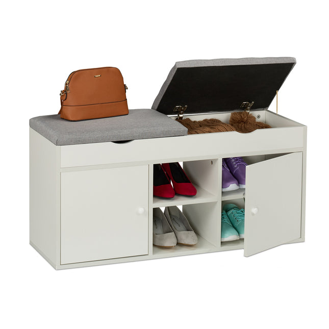 Schuhbank mit Stauraum und aufklappbarer Sitzfläche