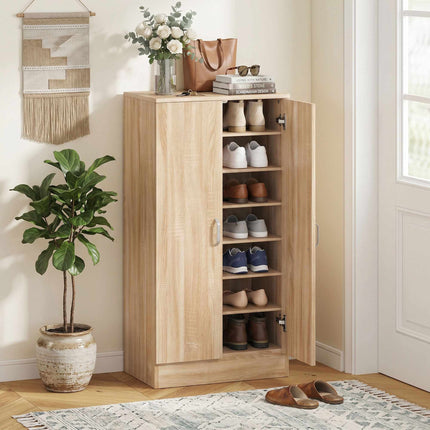 Meuble à chaussures, 2 portes, étagères réglables, peut contenir 14 paires