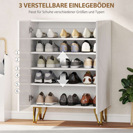 Meuble à chaussures avec étagères réglables, blanc, 72 x 31,5 x 95 cm