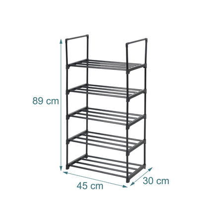 Étagère à chaussures mince en métal, fixation par clips sans outil pour couloir
