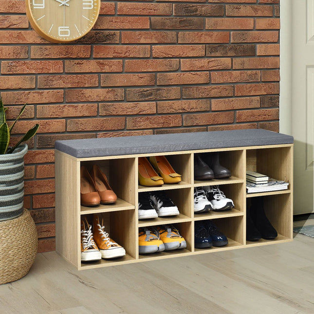 Schuhbank mit 10-Fach-Organizer, 104 cm
