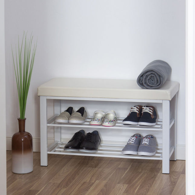 Banc à chaussures avec siège rembourré