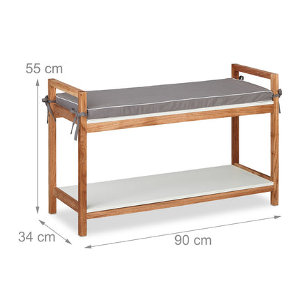 Banc à chaussures avec assise rembourrée