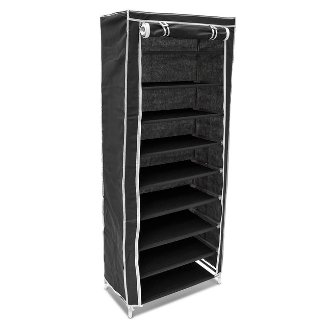 Meuble à chaussures avec revêtement en tissu 9 étagères