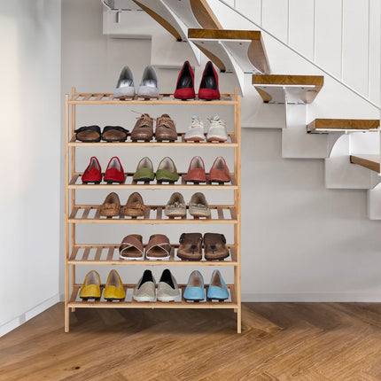 Étagère à chaussures en bambou 3 niveaux empilable