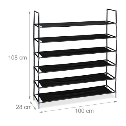 Étagère à chaussures avec niveaux en tissu 1 m