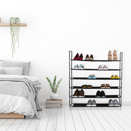 Schuhregal mit Stoffebenen 1 m