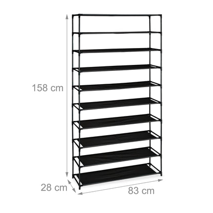 Étagère à chaussures avec niveaux en tissu