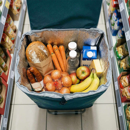 Einkaufstrolley 40L, isoliert, zusammenklappbar, Türkis
