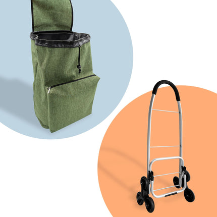 Chariot de courses monte-escalier, 45 L, sac isotherme
