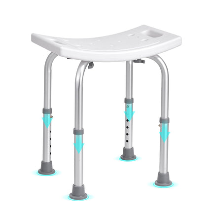 Shower Chair Stool, Adjustable Height, Handles, 350 lb Capacity