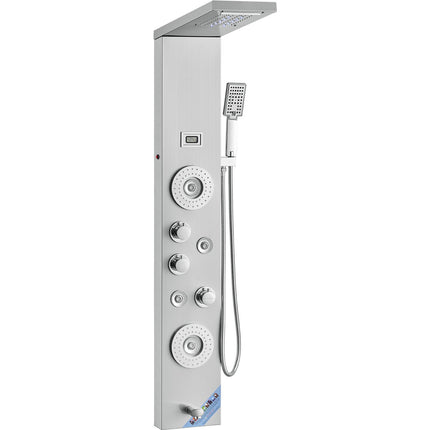Shower Panel System, 6 Modes, LED Display, Stainless Steel