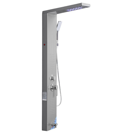 Shower Panel Tower System, 53 In Stainless Steel, LED