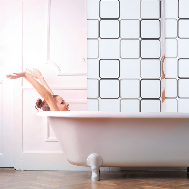 Duschrollo, wasserabweisend, Retro-Fliesenmuster