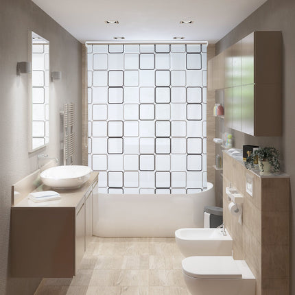 Store enrouleur de douche, hydrofuge, design carrelage rétro