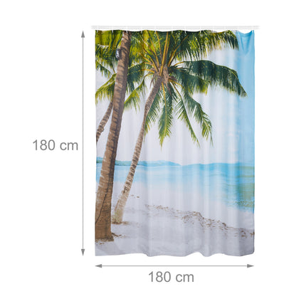 Rideau de douche motif plage 180 x 180 cm
