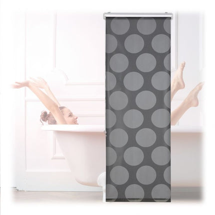 Rideau de douche à pois gris
