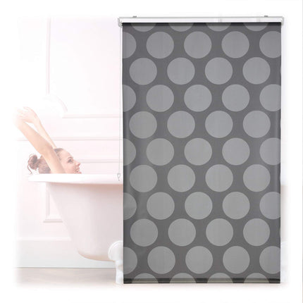 Rideau de douche à pois gris
