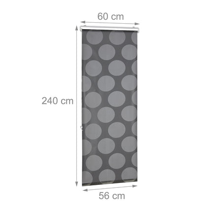 Rideau de douche à pois gris