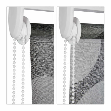 Rideau de douche à pois gris