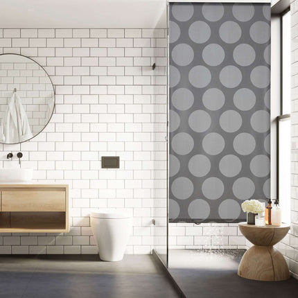 Rideau de douche à pois gris