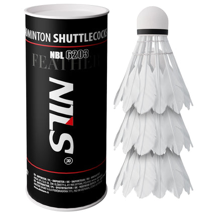 Volants de badminton en plumes, lot de 3