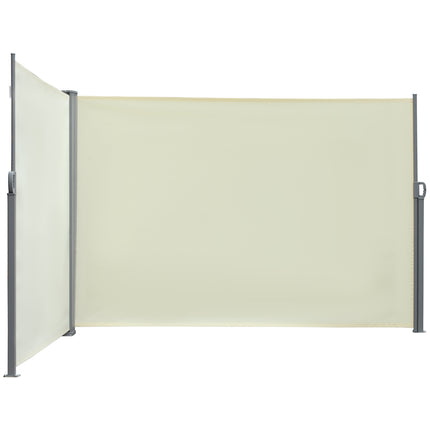 Side awning roller blind, UV-protective polyester, cream