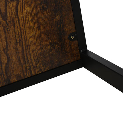 C-förmiger Beistelltisch, Metall MDF, Rustikales Braun, 41x51x64 cm