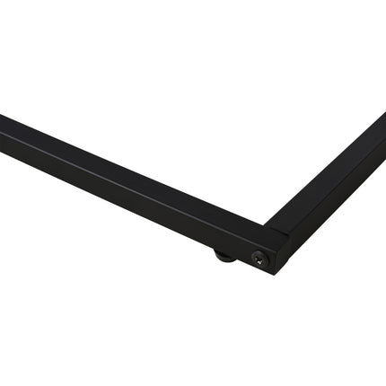 C-förmiger Beistelltisch, Metall MDF, Rustikales Braun, 41x51x64 cm