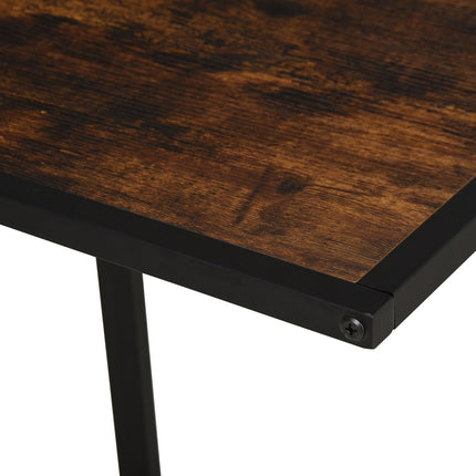 C-förmiger Beistelltisch, Metall MDF, Rustikales Braun, 41x51x64 cm