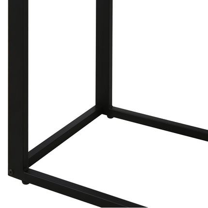 C-förmiger Beistelltisch, Metall MDF, Rustikales Braun, 41x51x64 cm