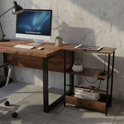 Table d'appoint avec ports USB et prise de courant