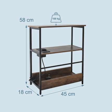 Table d'appoint avec ports USB et prise de courant