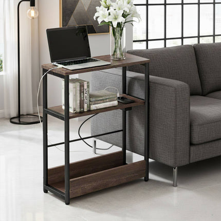 Table d'appoint avec ports USB et prise de courant