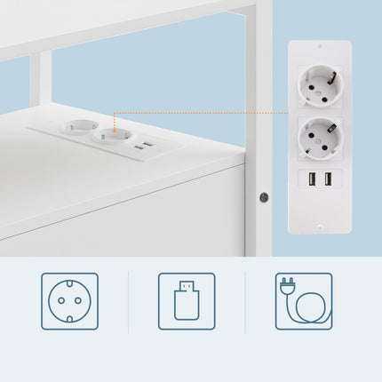 Beistelltisch mit USB-Anschlüssen und Steckdosen