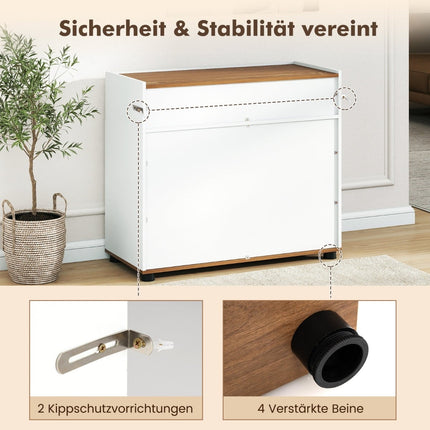 Sideboard Buffet Schrank mit Stauraum, Weiß, 2 Türen
