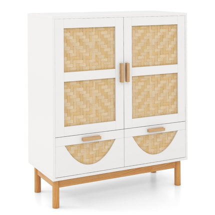 Buffet buffet avec 2 portes et 2 tiroirs et armoire de cuisine à étagère réglable