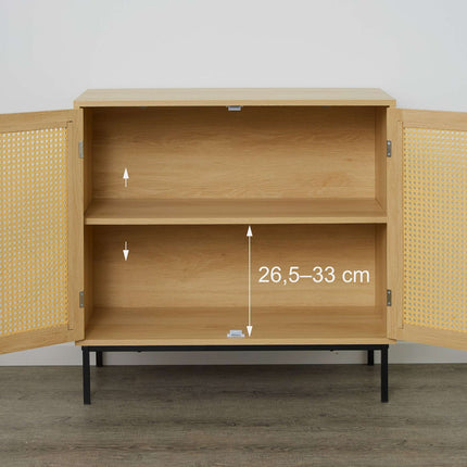 Buffet avec 2 portes en rotin