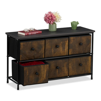 Sideboard mit 6 Schubladen – Metallrahmen, Stoffaufbewahrung