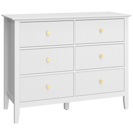 Buffet à 6 tiroirs, blanc, 100 x 40 x 78 cm