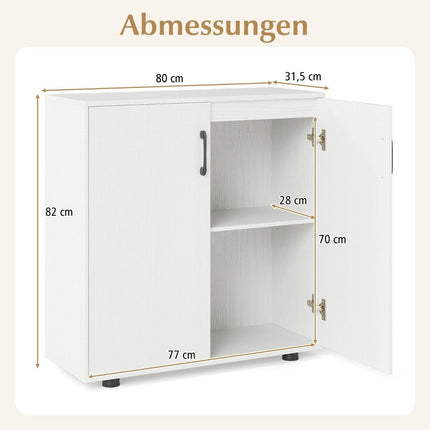 Buffet avec étagère réglable, meuble de rangement blanc