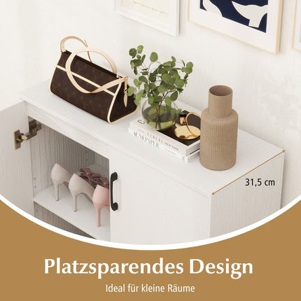 Buffet avec étagère réglable, meuble de rangement blanc
